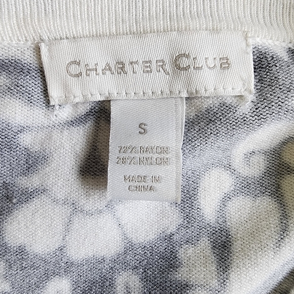 3/$25 Charter Club Cardigan Button Down Black & White - Small - Picture 5 of 8